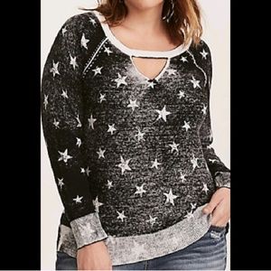 Torrid Star Print Raglan Cutout Sweater 2